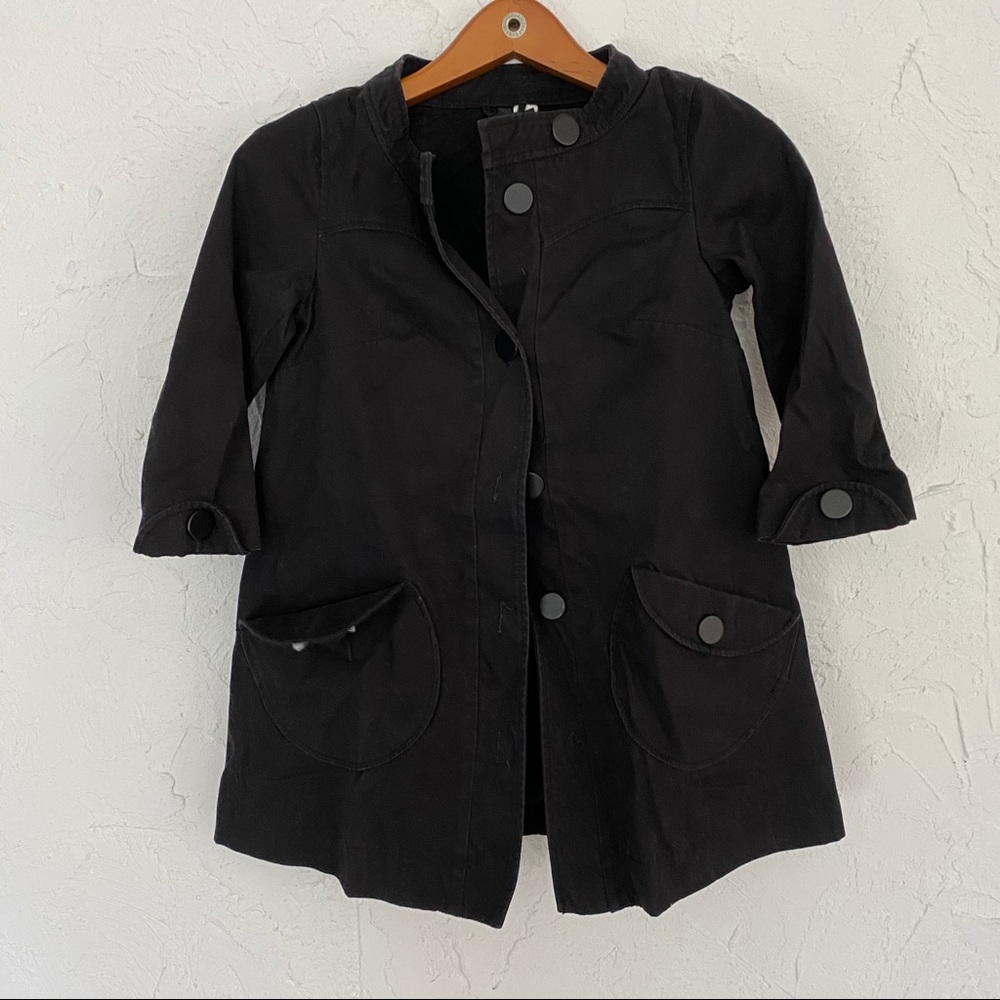 H&M Black 3/4 sleeve peacoat